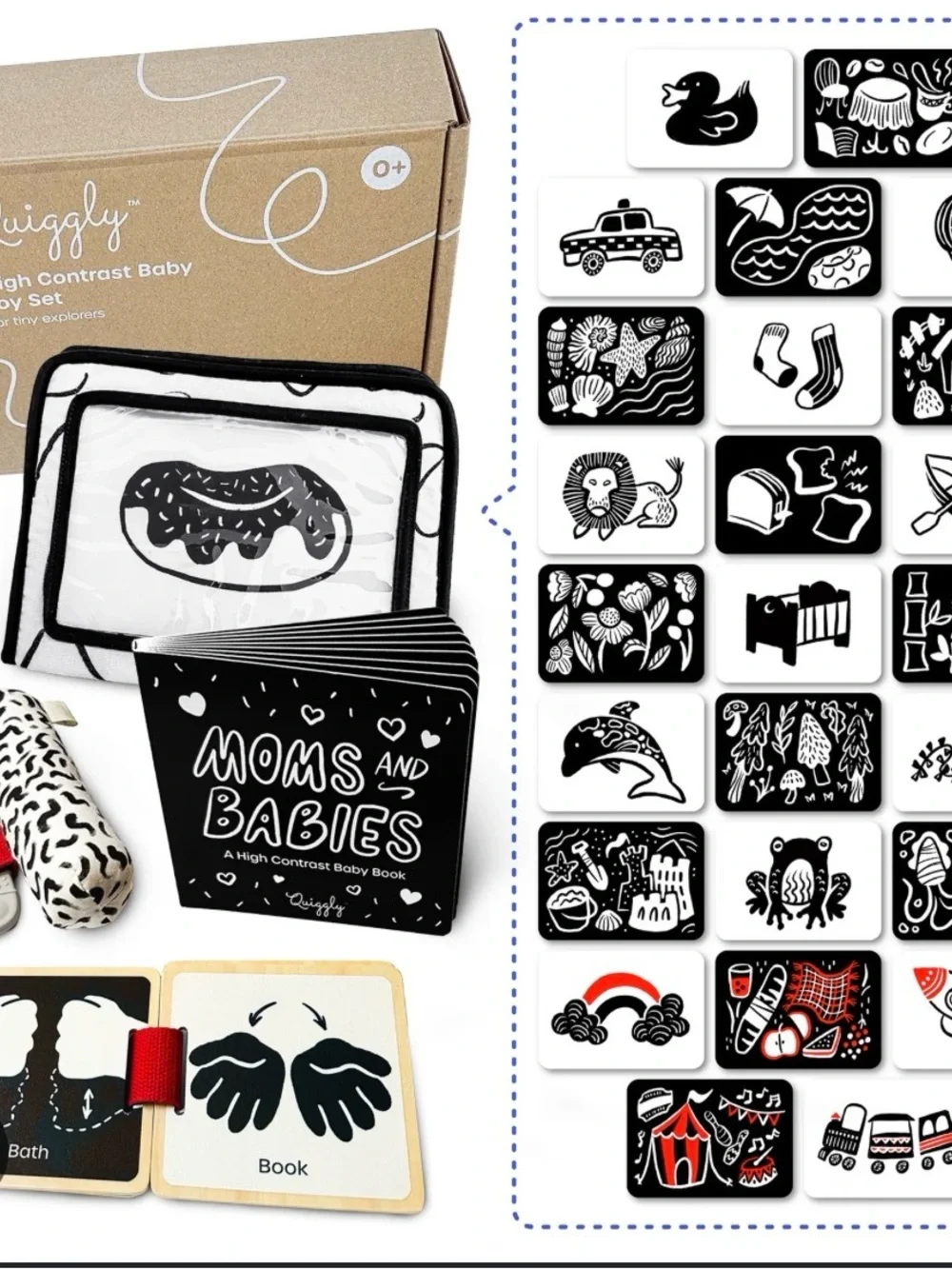 Moms and Babies High Contrast Baby Book - Black & White. Box a little damaged